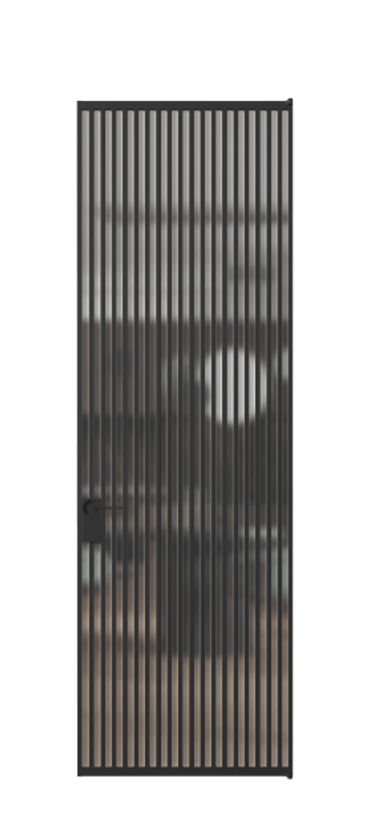 Алюминиевая дверь АЛПЛ040.06 Алюминий Черный Сатинированное стекло "Matelux Crystal Vision", калёное, матовое, каленое 6 мм Цена 241260  | Volhovec