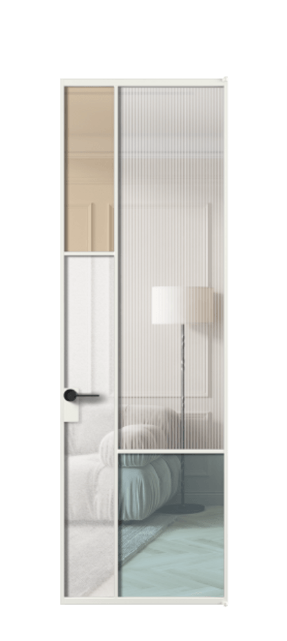 Межкомнатная дверь Mosaic АЛПЛ041.13 Алюминий светло-серый Комбинация стекол Группы 1 и Группы 3 Цена 179520 ₽ | Volhovec