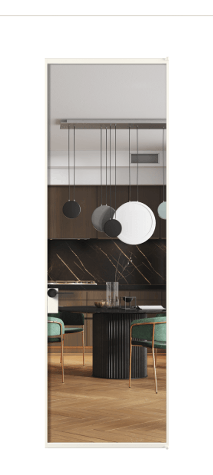 Алюминиевая дверь АЛПЛ040.01 Алюминий пудровый белый Прозрачное стекло "Crystal Vision", калёное Цена 152110  | Volhovec