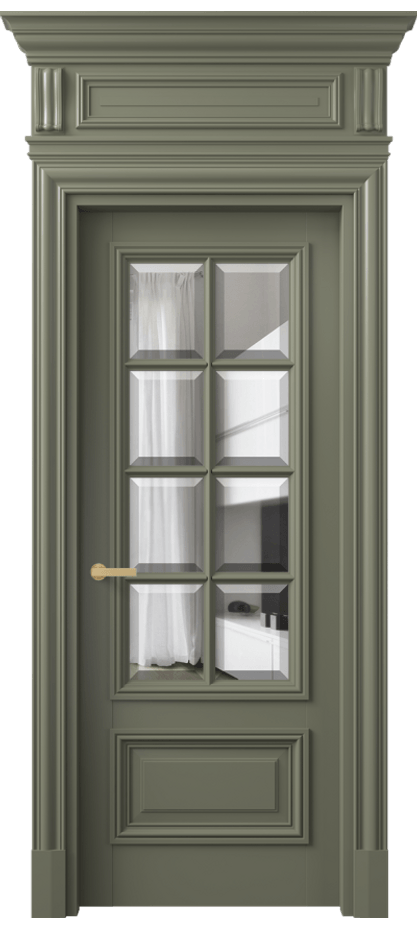 Межкомнатная дверь Antique 7316 Бук оливковый тёмный Прозрачное стекло с фацетом Цена 186800 ₽ | Volhovec