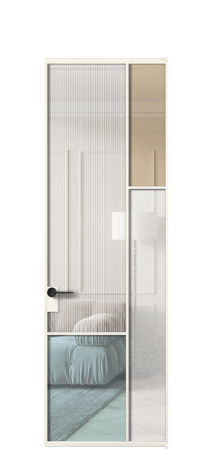 Межкомнатная дверь Mosaic АЛПЛ041.12 Алюминий пудровый белый Комбинация стекол Группы 1 и Группы 3 Цена 179520 ₽ | Volhovec