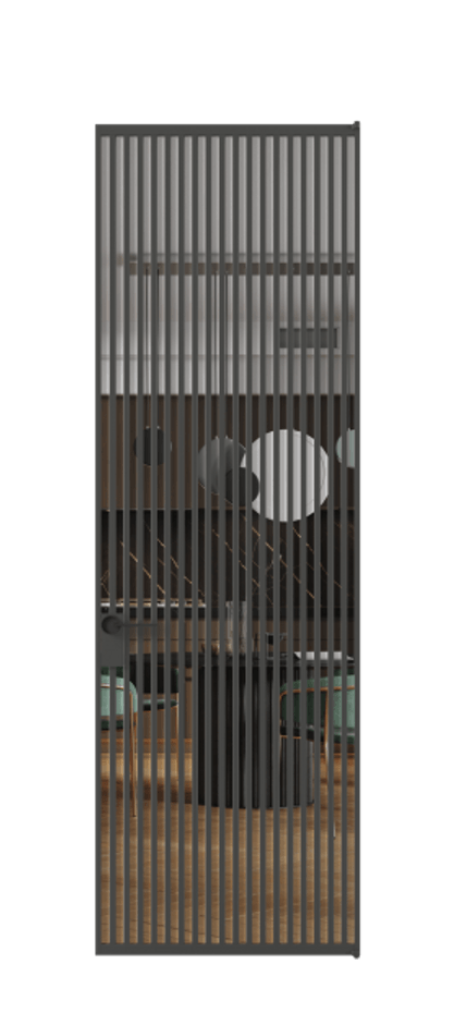 Алюминиевая дверь АЛПЛ040.06 Графитовый Прозрачное стекло "Кристал Вижн", калёное Цена 226910  | Volhovec