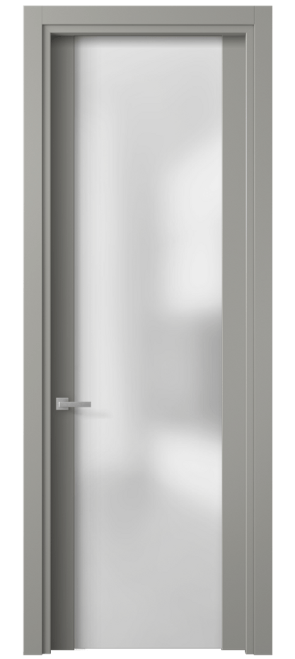 Межкомнатная дверь Planum 4114 Матовый нейтральный серый Сатинированное стекло Цена 62260 ₽ | Volhovec