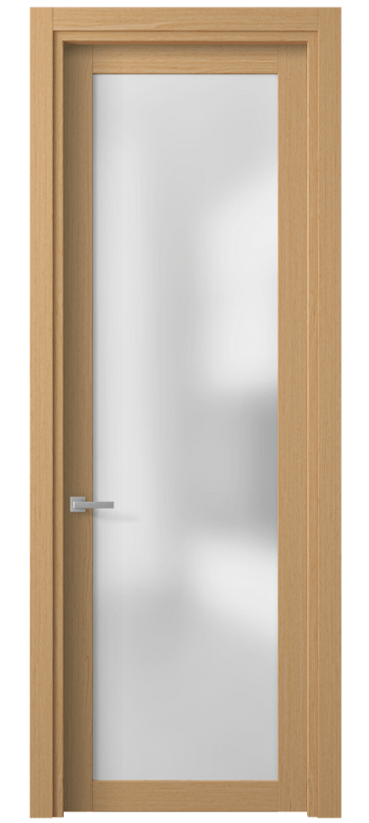 Межкомнатная дверь Planum 2102 Дуб песочный матовый Сатинированное стекло Цена 75490 ₽ | Volhovec