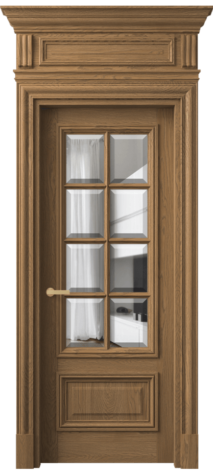 Межкомнатная дверь Antique 7316 Дуб мускатный матовый Прозрачное стекло с фацетом Цена 300040 ₽ | Volhovec
