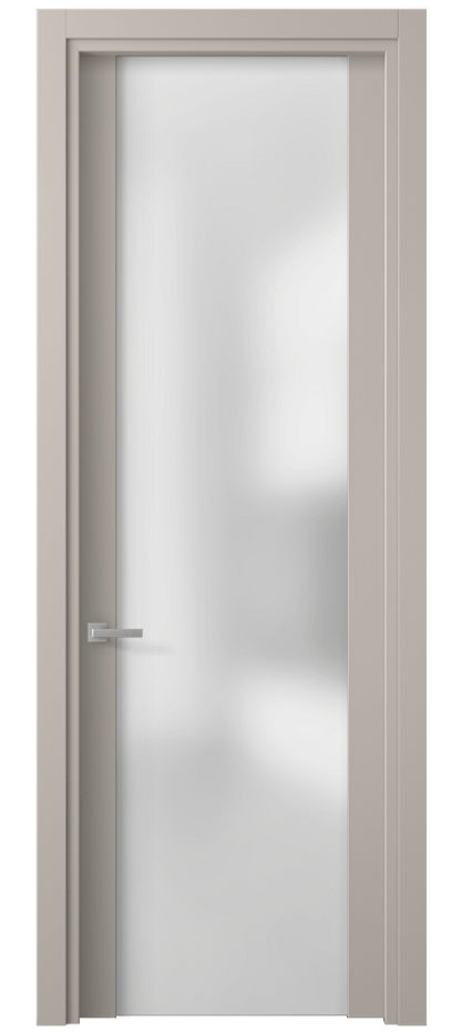 Межкомнатная дверь Планум 4114 Матовый светло-бежевый Сатинированное стекло Цена 50870 ₽ | Volhovec