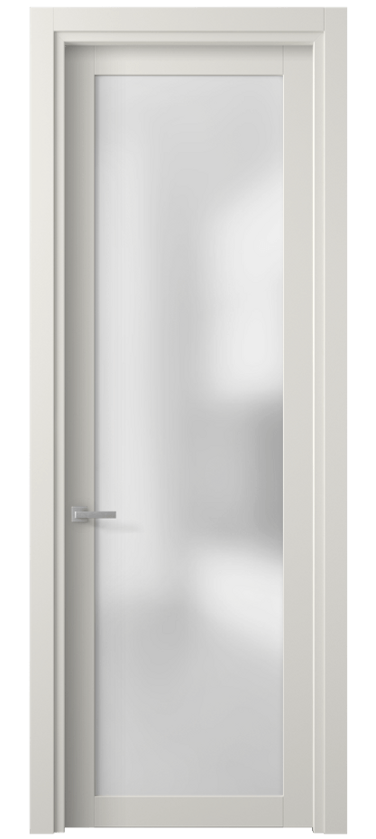Межкомнатная дверь Планум 2102 ПЭТ белоснежный Сатинированное стекло Цена 27980 ₽ | Volhovec