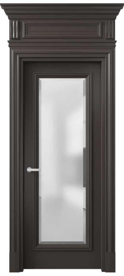 Межкомнатная дверь Antique 7300 Бук антрацит Сатинированное стекло с фацетом Цена 167380 ₽ | Volhovec