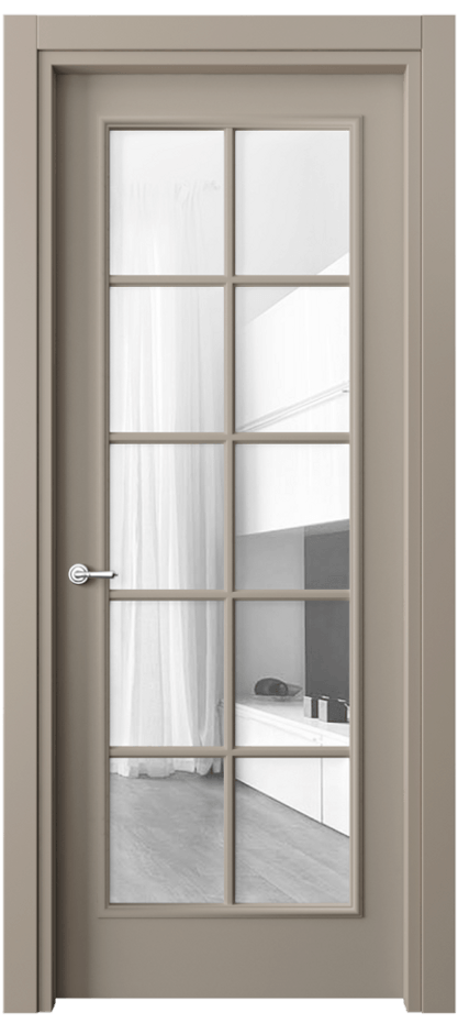 Межкомнатная дверь Paris 8102 Матовый бисквитный Прозрачное стекло Цена 68020 ₽| Volhovec