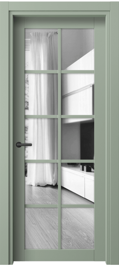 Межкомнатная дверь Neo// 2106 ПЭТ светло-оливковый Двустороннее зеркало, триплекс Цена 39690 ₽ | Volhovec