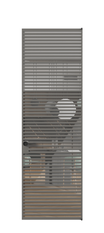 Алюминиевая дверь АЛПЛ040.07 Алюминий классический серый Рефлективное прозрачное стекло "Stopsol", калёное Цена 250600  | Volhovec