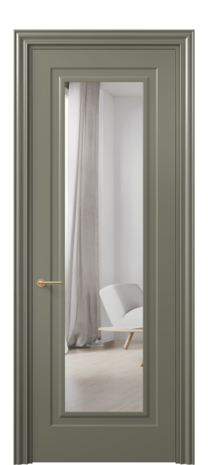 Межкомнатная дверь Mascot 8403 Матовый оливковый тёмный Двустороннее зеркало, триплекс Цена 81580 ₽ | Volhovec