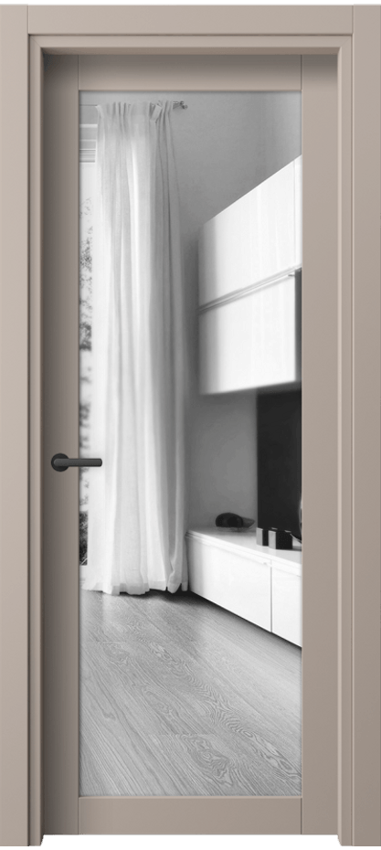 Межкомнатная дверь Neo 2102 ПЭТ серо-коричневый  Двустороннее зеркало, триплекс Цена 35380 ₽ | Volhovec