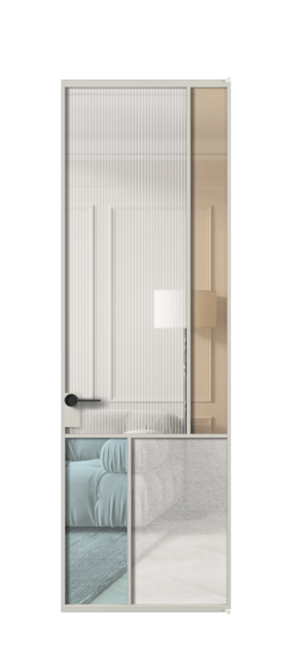 Межкомнатная дверь Mosaic АЛПЛ041.21 Алюминий тёплый серый Комбинация стекол Группы 1 и Группы 3 Цена 179520 ₽ | Volhovec