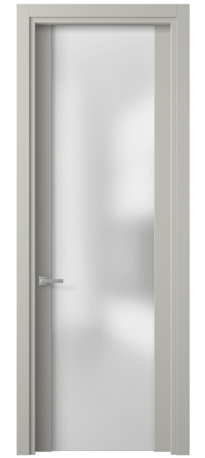 Межкомнатная дверь Planum 4114 Матовый тёплый серый Сатинированное стекло Цена 62260 ₽ | Volhovec