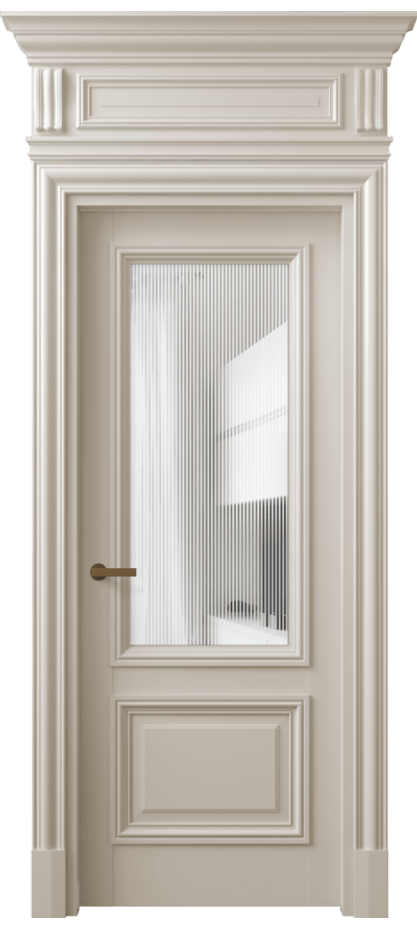 Межкомнатная дверь Antique 7302 Бук светло-бежевый Рифлёное стекло "Дюна", триплекс Цена 171580 ₽ | Volhovec