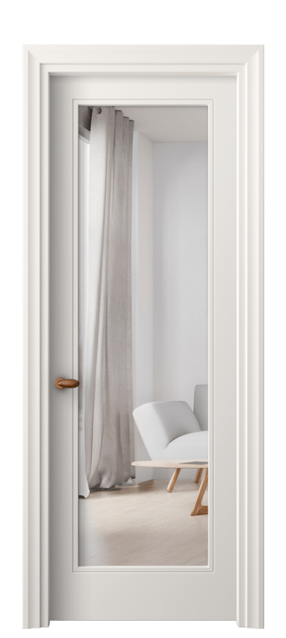 Межкомнатная дверь Esse 8502 Матовый пудровый белый Двустороннее зеркало, триплекс Цена 75910 ₽ | Volhovec