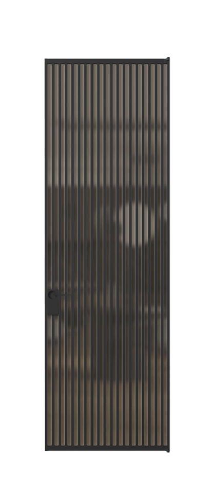 Алюминиевая дверь АЛПЛ040.06 Алюминий Черный Сатинированное бронзовое стекло, триплекс Цена 232860  | Volhovec