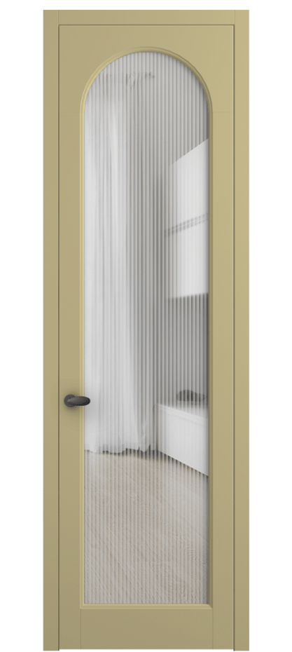 Межкомнатная дверь Palazzo 6804 Матовый белоснежный Рифлёное стекло "Moru", триплекс Цена 141010 ₽ | Volhovec