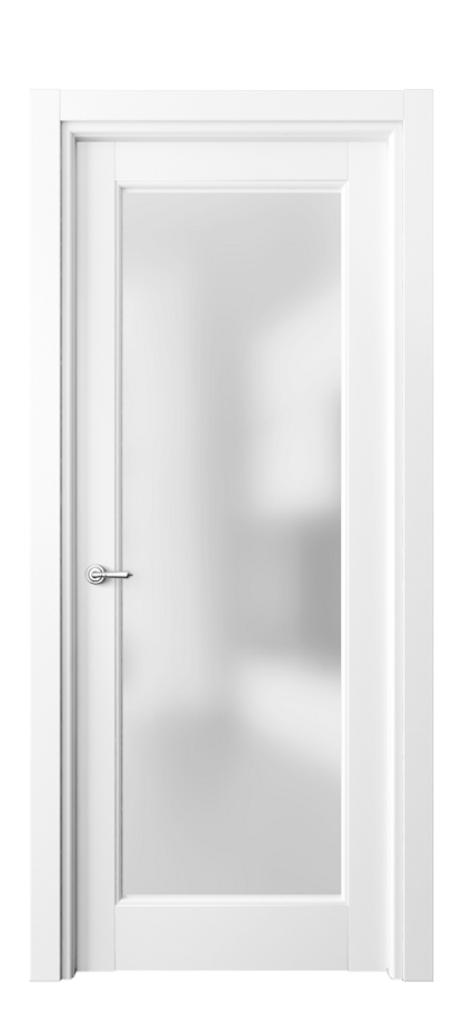 Межкомнатная дверь Тоскана Элегантэ 6300 Матовый белоснежный Сатинированное стекло Цена 96910 ₽ | Volhovec