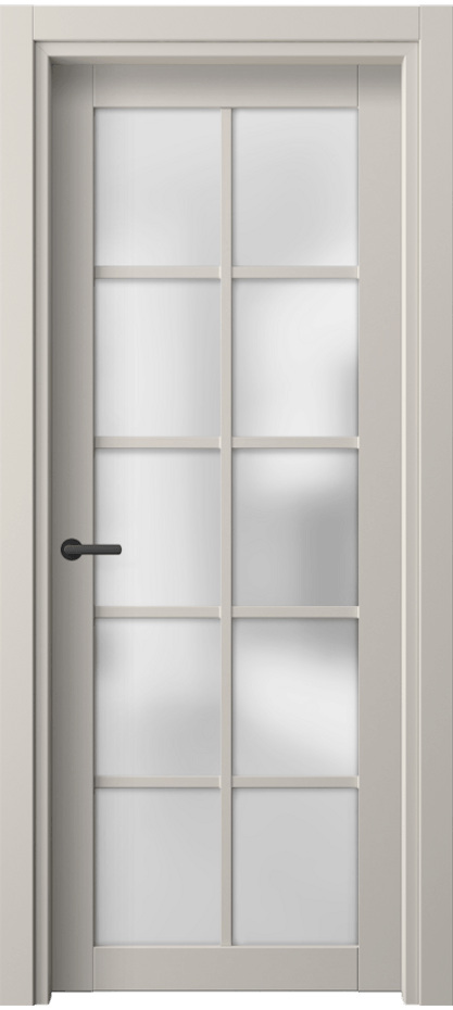 Межкомнатная дверь Neo 2106 ПЭТ светло-серый Сатинированное стекло Цена 37590 ₽ | Volhovec