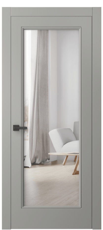 Межкомнатная дверь Linea 8300 Матовый нейтральный серый Двустороннее зеркало, триплекс Цена 77070 ₽ | Volhovec