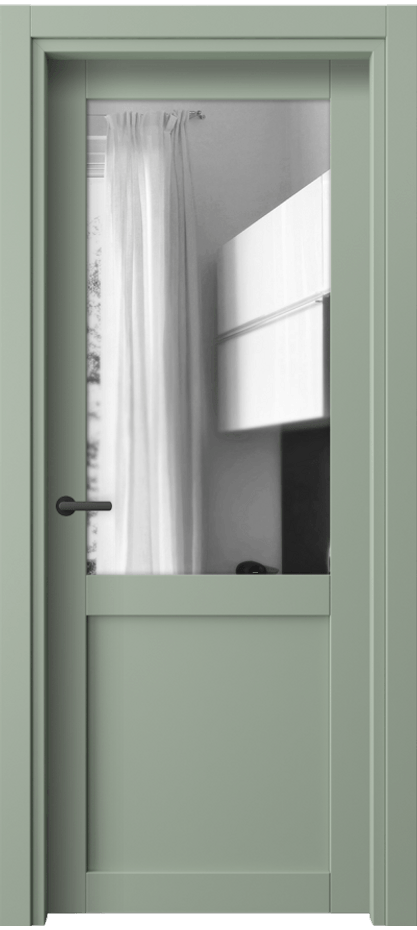 Межкомнатная дверь Neo// 2122 ПЭТ светло-оливковый Двустороннее зеркало, триплекс Цена 34120 ₽ | Volhovec