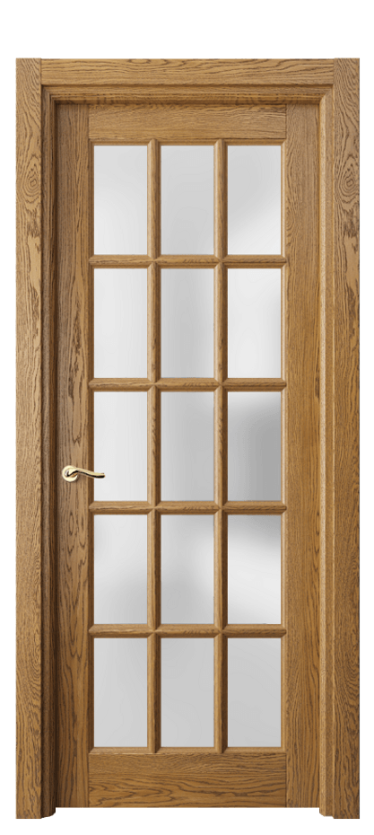 Межкомнатная дверь Лигнум 0708 Дуб медовый брашированный Сатинированное стекло Цена 180600 ₽ | Volhovec