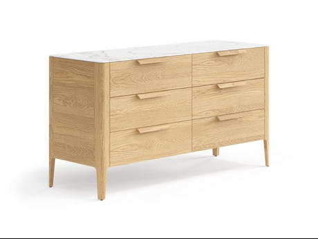 Мебель Комод Piega 6 ящиков. Цвет Дуб соломенный матовый. Материал Массив дуба матовый. Коллекция Комод Piega 6 ящиков. Картинка.