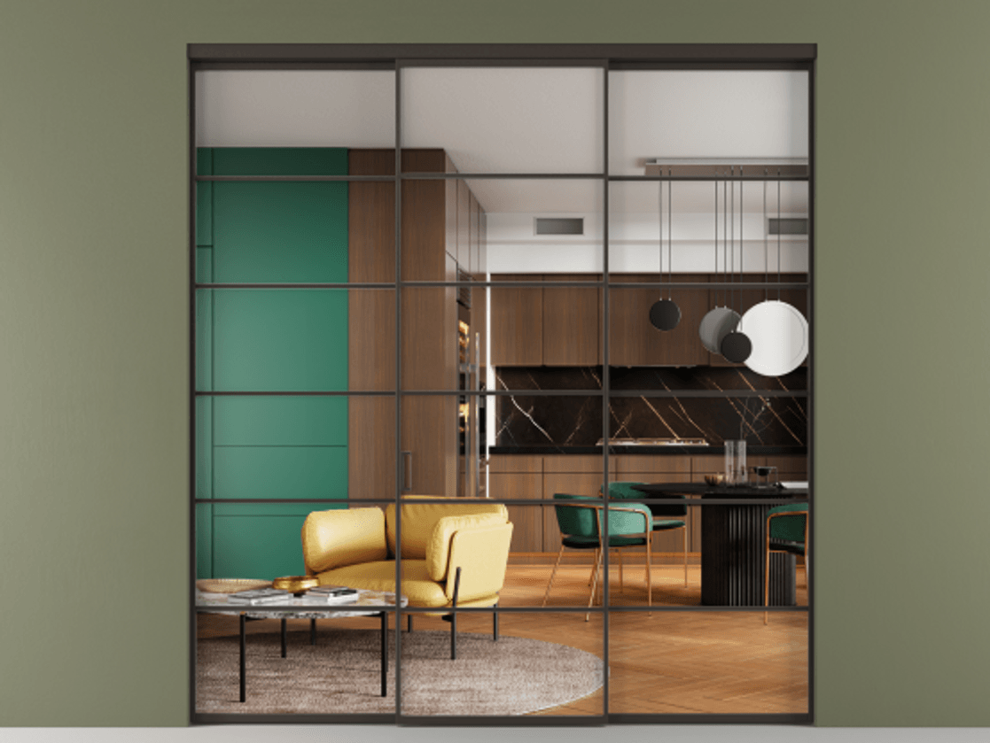 Перегородка Formato внутри проёма 3 створки АЛПР 040.04 Алюминий антрацит Прозрачное стекло "Crystal Vision", калёное. Цена 358050 ₽ 1. Полотно 3 шт. (800/2100 мм)
2. Комплект установки раздвижной системы
3. Базовый комплект фурнитуры
4.Ручка RONDO. Фабрика дверей Волховец 8 (800) 551 43 19 Перегородка Formato внутри проёма 3 створки АЛПР 040.04 Алюминий антрацит Прозрачное стекло "Crystal Vision", калёное Цена 358050 ₽ | Volhovec