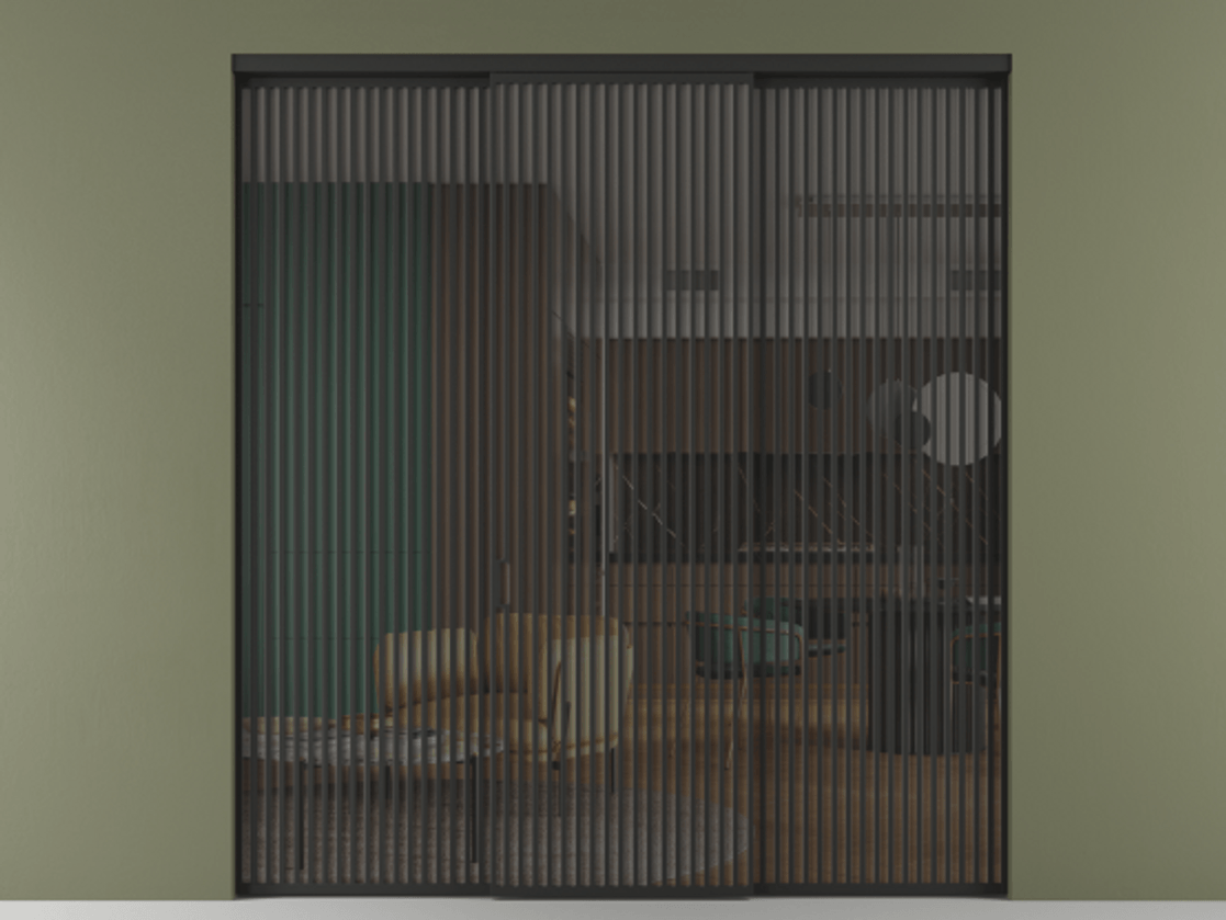 Перегородка Formato внутри проёма 3 створки АЛПР 040.06 Алюминий Черный Прозрачное серое стекло, триплекс. Скрытый короб ЧЕР Цена 589580 ₽ 1. Полотно 3 шт. (800/2100 мм)
2. Комплект установки раздвижной системы
3. Базовый комплект фурнитуры
4.Ручка RONDO. Фабрика дверей Волховец 8 (800) 551 43 19 Перегородка Formato внутри проёма 3 створки АЛПР 040.06 Алюминий Черный Прозрачное серое стекло, триплекс Цена 589580 ₽ | Volhovec