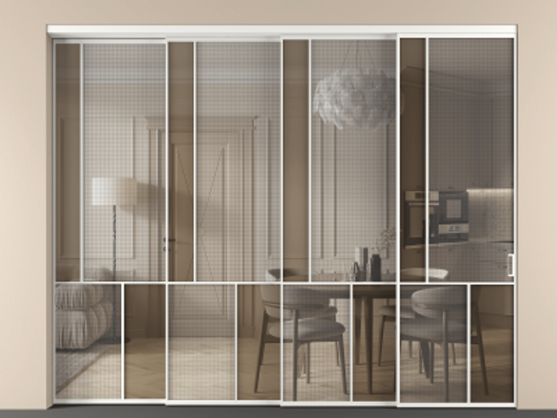 Перегородка Mosaic внутри проема телескопик синхро-4 #VENDORCODE# #FURNISH# #GLASS# Цена #PRICE# #CURRENCY# | Volhovec