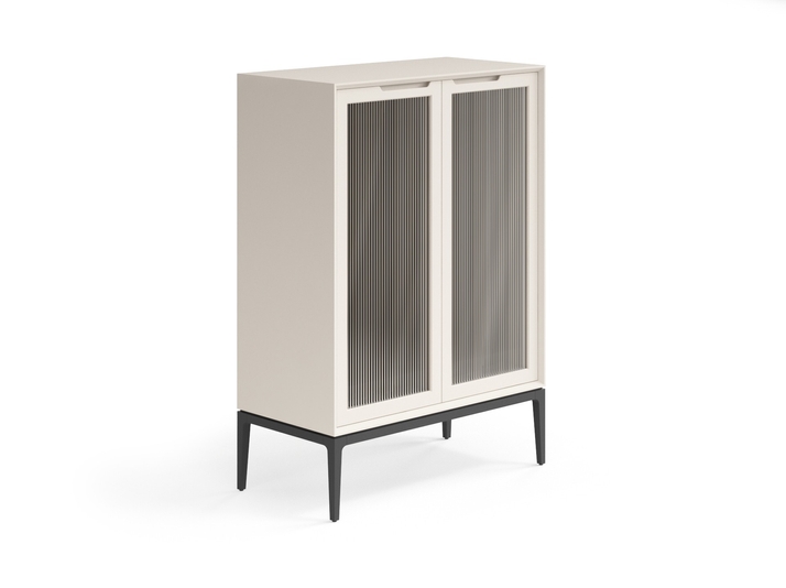 Мебель Витрина Velvet. Цвет Матовый бежево-серый. Материал Гладкая эмаль. Коллекция Витрина Velvet. Картинка.