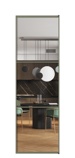 Дверь межкомнатная АЛПЛ040.03 Crystalvision АОТ. Цвет Алюминий оливковый тёмный. Материал Алюминий в эмали. Коллекция Formato. Картинка.