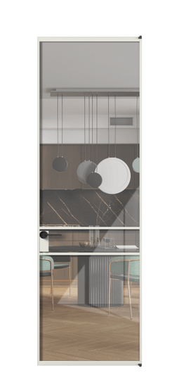 Дверь межкомнатная АЛПЛ040.02 АСР Алюминий серый Stopsol Clear прозрачное. Цвет Алюминий серый. Материал Алюминий в эмали. Коллекция Formato. Картинка.