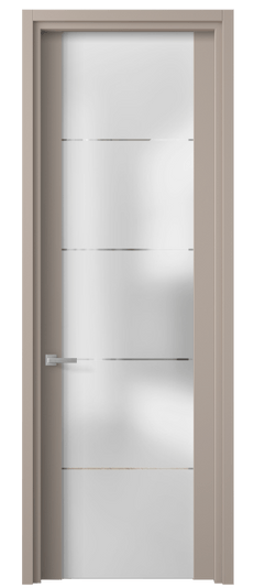 Дверь межкомнатная 4114 ПЭСК ГРА. Цвет ПЭТ серо-коричневый . Материал ПЭТ. Коллекция Planum. Картинка.