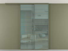 Перегородка Формато вдоль стены на потолок 2 створки с синхронным механизмом