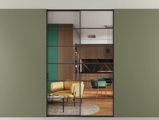 Перегородка Formato внутри проёма скрытое крепление в потолок 2 створки